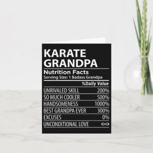 Tarjeta Karate Abuelo Nutrición Hechos Graciosos Abuelo de