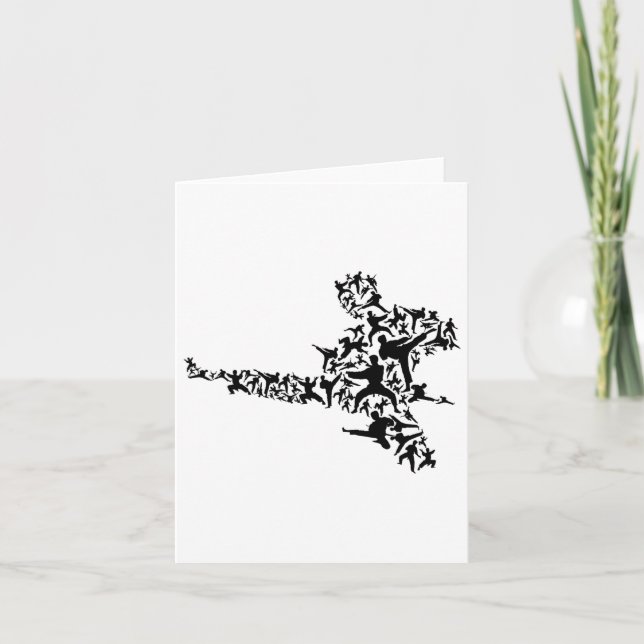 Tarjeta Karate Artes Marciales Volando Kick Boxing Kickbox (Anverso)