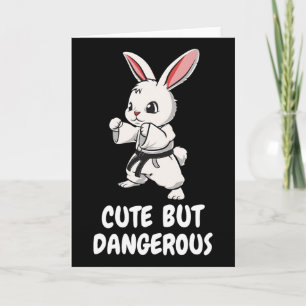 Tarjeta Karate Bunny Cute Pero Peligrosas Artes Marciales 