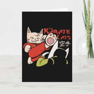 Tarjeta Karate Cat Para Hombres Mujeres Niños