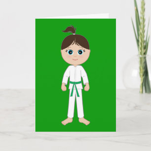 Tarjeta Karate Chica felicita al Cinturón Verde