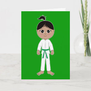 Tarjeta Karate Chica felicita al Cinturón Verde