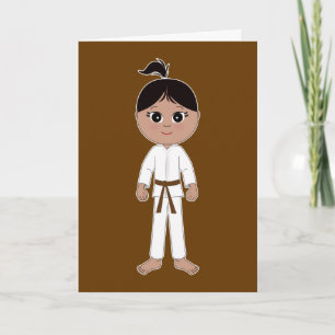 Tarjeta Karate felicita al Chica del cinturón pardo