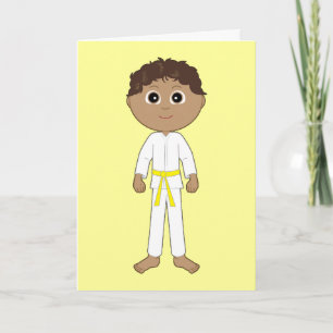 Tarjeta Karate felicita al cinturón amarillo