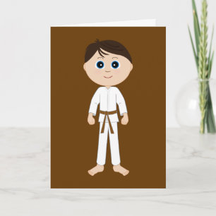 Tarjeta Karate felicita al cinturón pardo