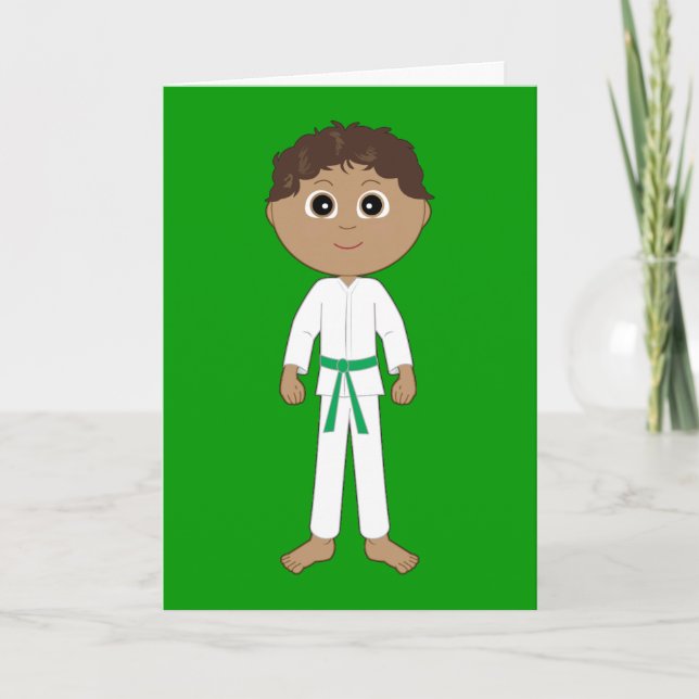 Tarjeta Karate felicita al Cinturón Verde (Anverso)