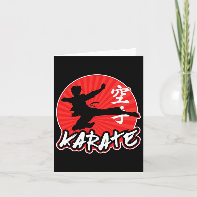 Tarjeta Karate Jumping Side Kick Japonés (Anverso)