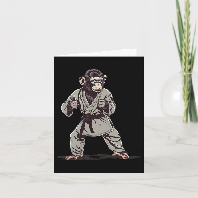 Tarjeta Karate Monkey Kickboxing Judo Jiu-jitsu Mma Martia (Anverso)