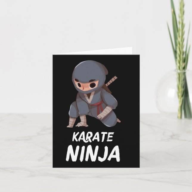 Tarjeta Karate Ninja Boy divertida artes marciales deporte (Anverso)