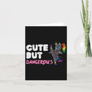 Tarjeta Karate Ninja Unicorn Cuidan Artes Marciales Peligr
