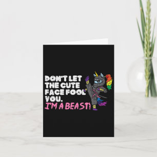 Tarjeta Karate Ninja Unicorn Cute Face Beekwondo Wom
