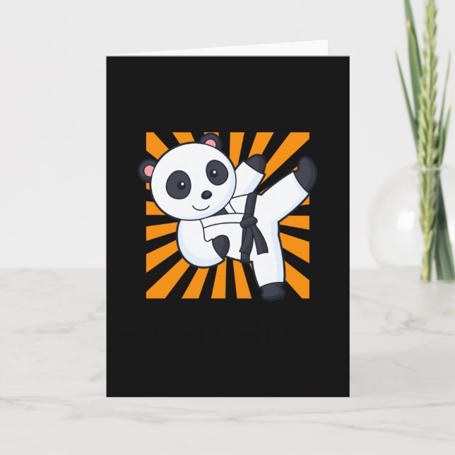 Tarjeta Karate Panda Gracioso, Niños Animales De Artes Mar (Anverso)
