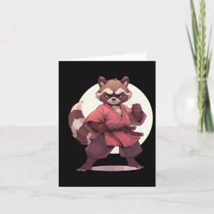 Tarjeta Karate Raccoon Anime Racoon Artes Marciales T Mart