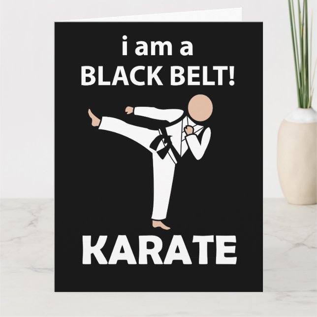 Tarjeta Karate soy un cinturón negro de karate (Anverso)