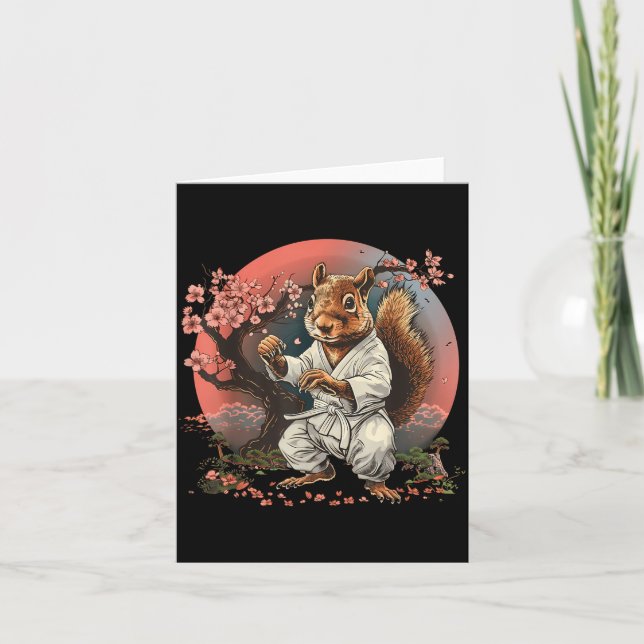 Tarjeta Karate Squirrel Sakura Taekwondo Kickboxing (Anverso)