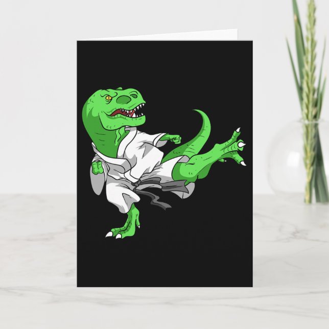 Tarjeta Karate T-rex Dino Estudiante Dinosaurio Profesor K (Anverso)