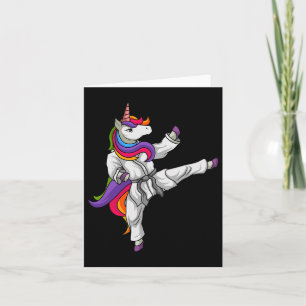 Tarjeta Karate Unicorn Black Belt Japan Martial Arts Lo