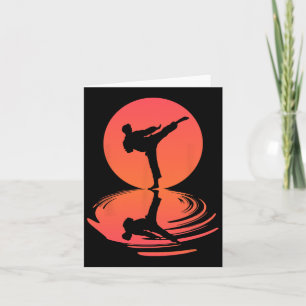 Tarjeta Karate Y Kung Fu Silhouette Shotokan Gift Martia
