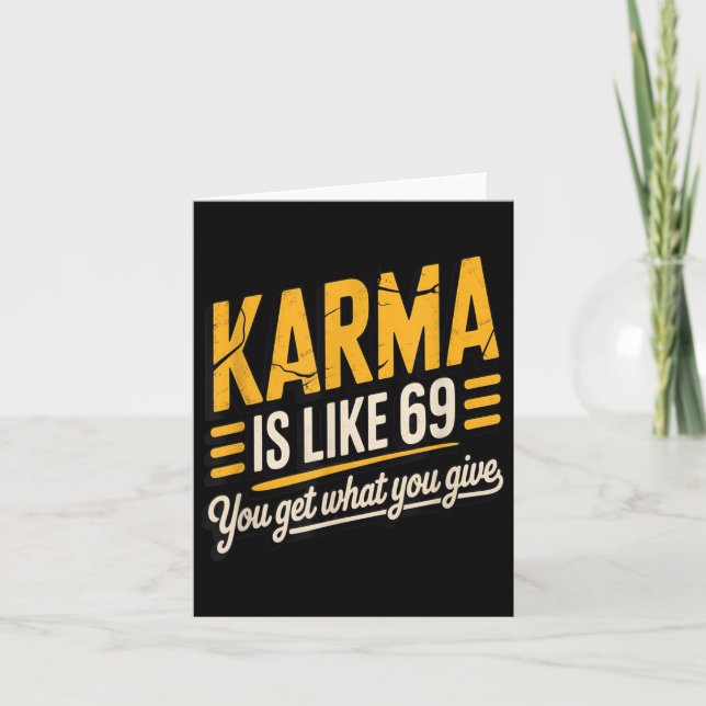 Tarjeta Karma Es Como Una Cita Graciosa De 69 Días Humorís (Anverso)