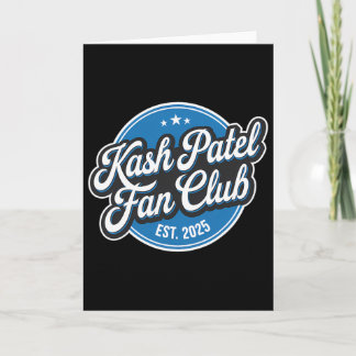 Tarjeta Kash Patel Fan Club Est. 2025 Retro Logo Trump Nom