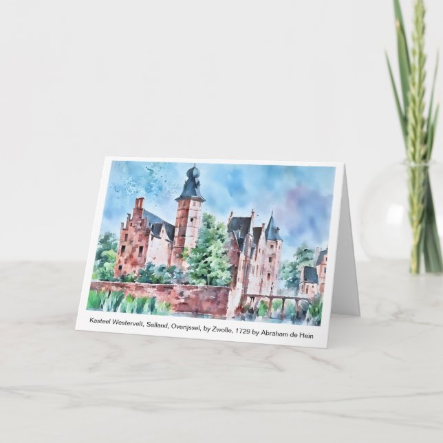 Tarjeta KASTEEL WESTERVELT 1729 A. de Haen drawing. card   (Anverso)