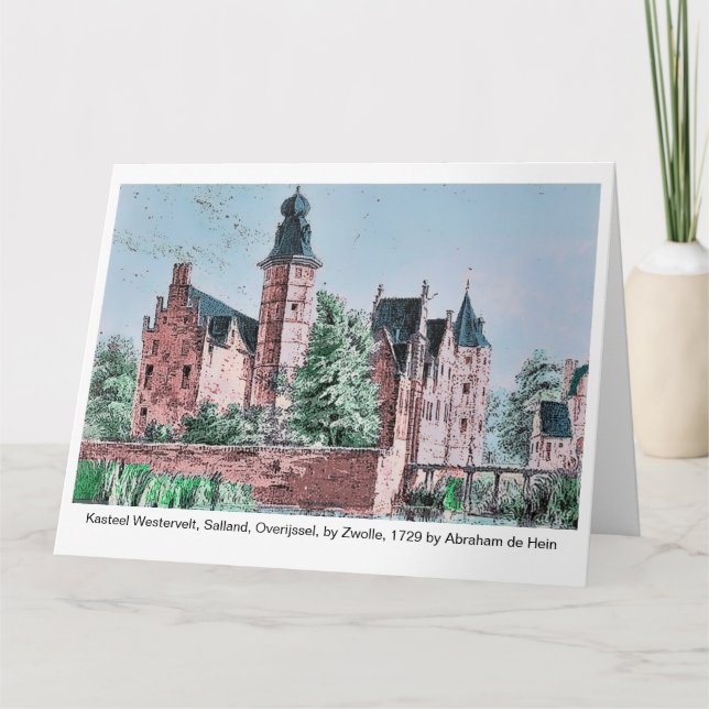 Tarjeta KASTEEL WESTERVELT 1729 A. de Haen drawing. card   (Anverso)