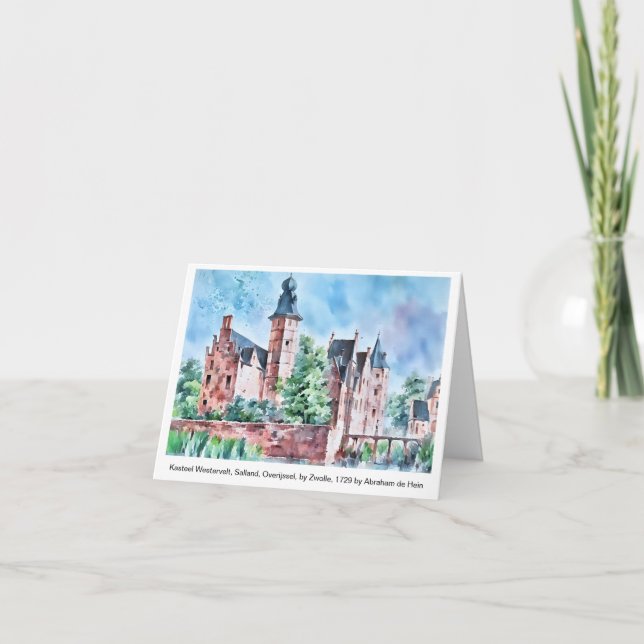 Tarjeta KASTEEL WESTERVELT 1729 A. de Haen drawing. card   (Anverso)