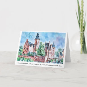 Tarjeta KASTEEL WESTERVELT 1729 Dibujo de A. de Haen. tarj