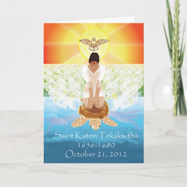 Tarjeta Kateri Tekakwitha (Anverso)