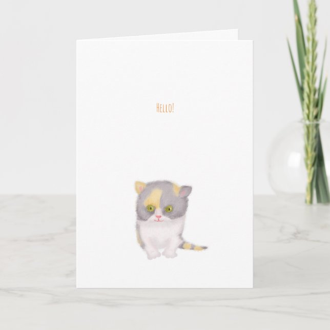 Tarjeta Katie kitten little hello card (Anverso)