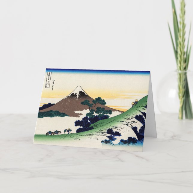 Tarjeta Katsushika Hokusai - Paso de los inumes, provincia (Anverso)