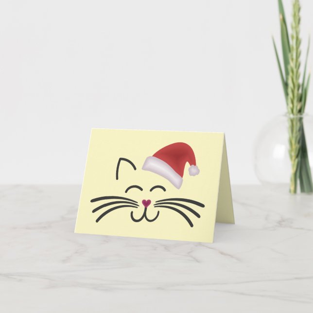Tarjeta Katze Nikolaus Mütze Cat Santa Hat (Anverso)