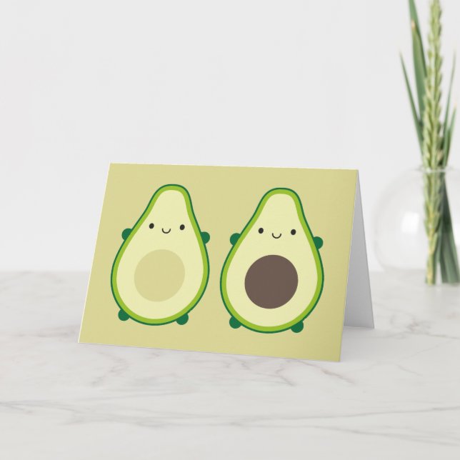 Tarjeta Kawaii Aguacate (Anverso)