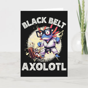 Tarjeta Kawaii Axolotl Cinturón Negro Karate Kickboxing Ar