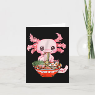 Tarjeta Kawaii Axolotl Ramen Food Gráfica divertida japone