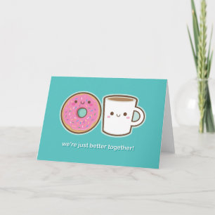 Tarjeta Kawaii Café y Donut