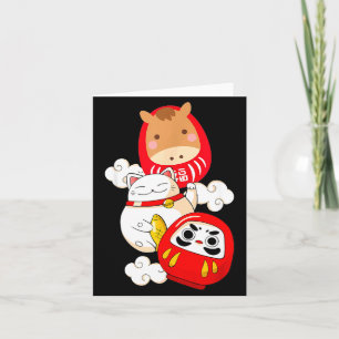 Tarjeta Kawaii Daruma Año Nuevo Japonés 2026 Año Del H