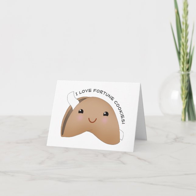 Tarjeta Kawaii Fortune Cookie Day (Anverso)