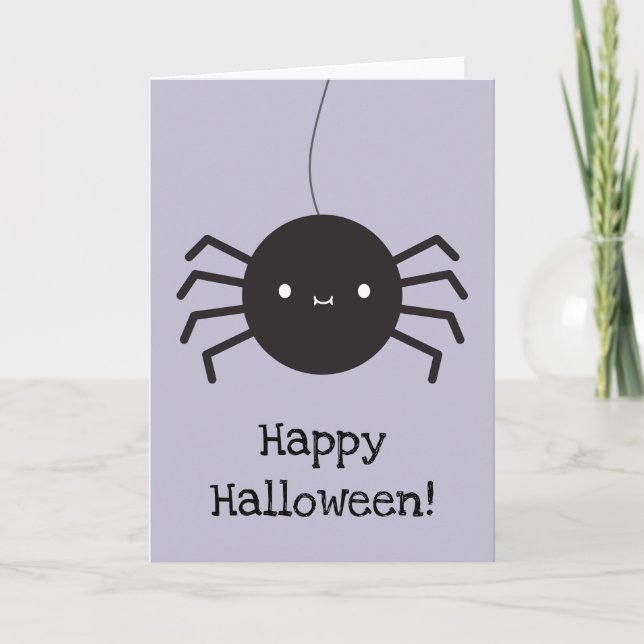 Tarjeta Kawaii Halloween Spider (Anverso)
