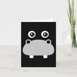 Tarjeta Kawaii Hippo se enfrenta a los disfraces de Hallow