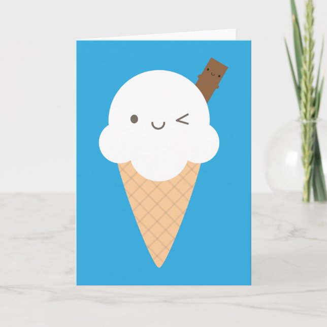 Tarjeta Kawaii Ice Cream Cone (Anverso)