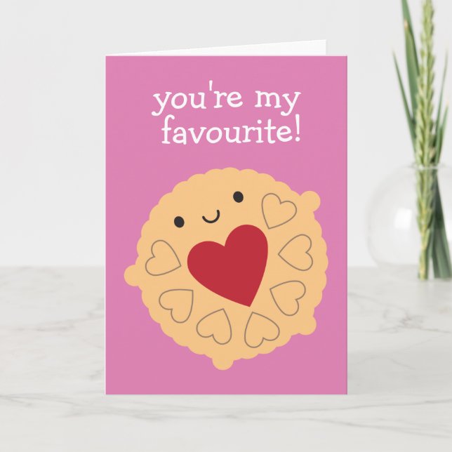 Tarjeta Kawaii Jammie Dodger Biscuit (Anverso)
