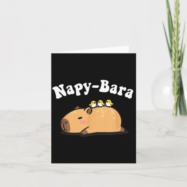 Tarjeta Kawaii Kids Sleep Napy Bara Boys Girls Capybara Pa (Anverso)