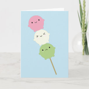 Tarjeta Kawaii Mochi Dango