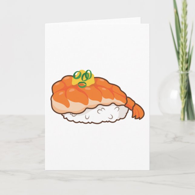 Tarjeta Kawaii Shrimp Sushi - Kawaii Foodies (Anverso)