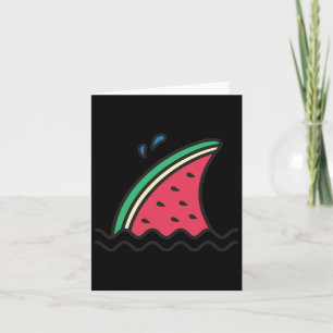 Tarjeta Kawaii Watermelon Sharm Fin Funny Family Summer Va