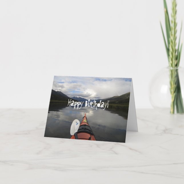 Tarjeta Kayak Journey; Feliz cumpleaños (Anverso)