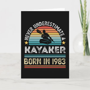 Tarjeta Kayaker, nacido en 1983 40º cumpleaños Kayak Gift