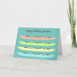 Tarjeta Kayakers Personalizado Gráficos Kayak