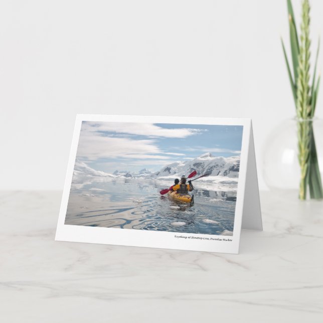 Tarjeta Kayaking en la ensenada de Skontorp, puerto del (Anverso)